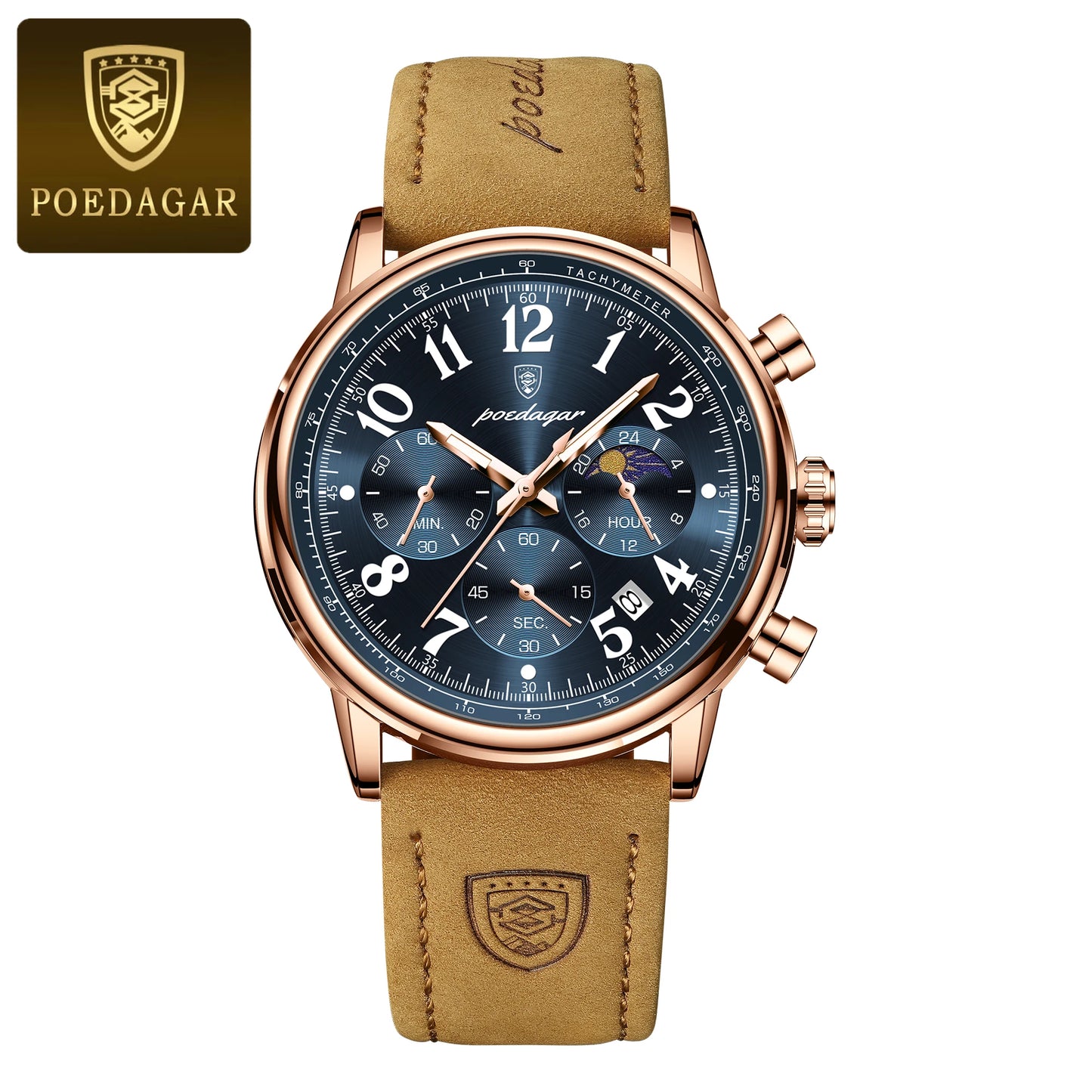 POEDAGAR Luxury Military Sports Watch for Man Waterproof Luminous Chronograph Date Men's Watches Quartz Nylon Leather Men Clock